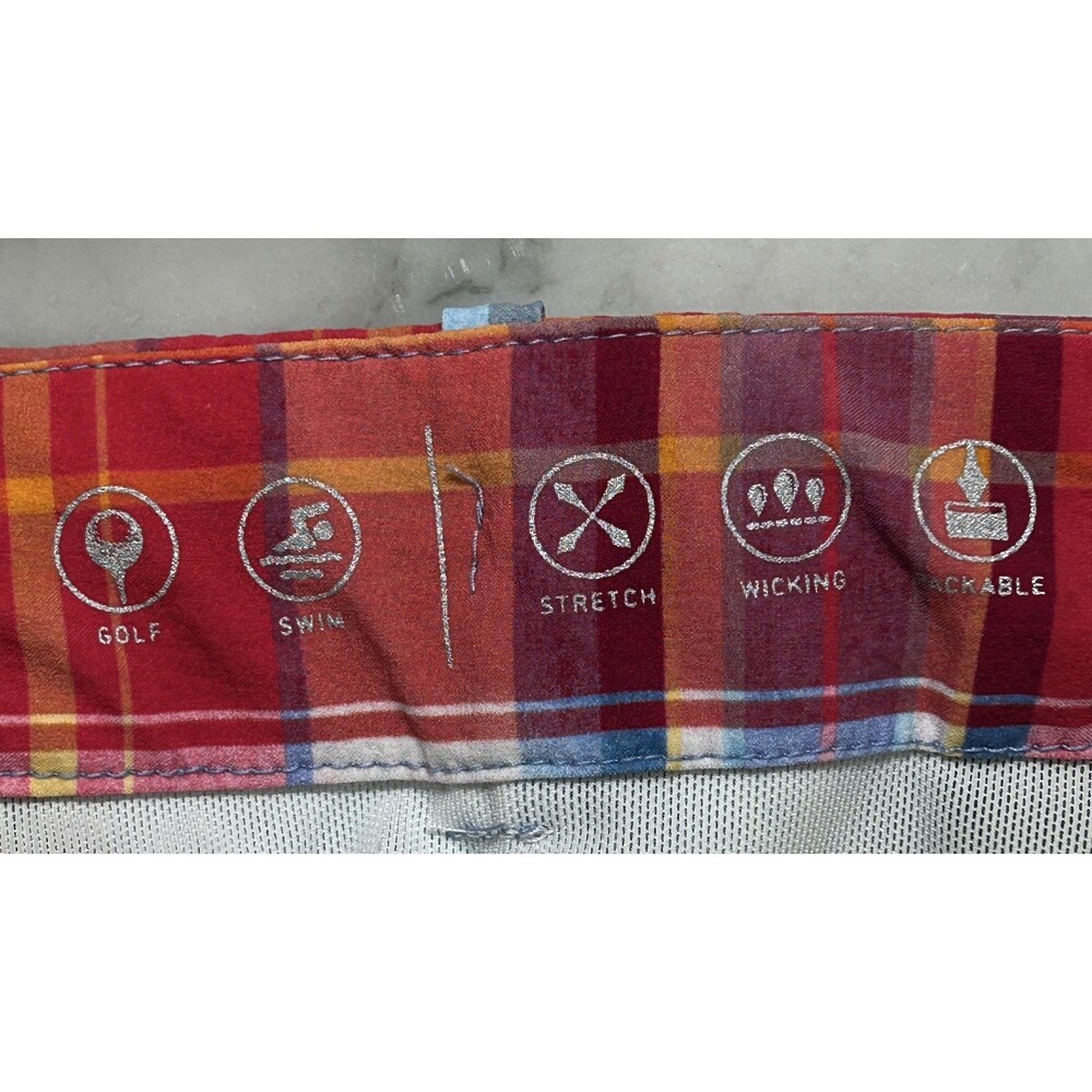 Polo Ralph Lauren Golf Swim Mens 38 Shorts Liner Madras Plaid Preppy Classic - Picture 7 of 13
